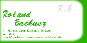 roland bachusz business card